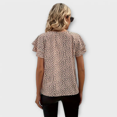 Emily – Blouse avec Imprimé Intégral et Détails Volants