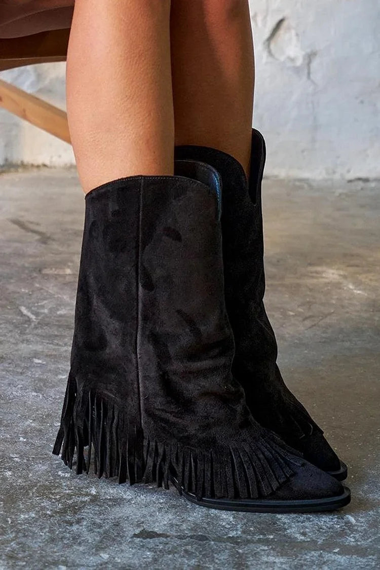 Élise™ | Bottes Frangées Suédées