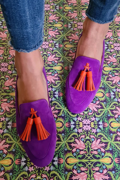 Veerle | Mocassins en suède avec pampilles
