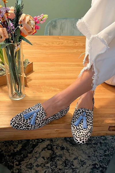 Christel | Mocassins casual à pois et finition effilochée