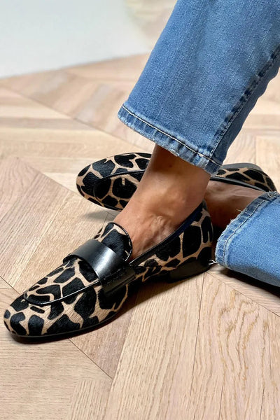 Joosje | Mocassins cosy chic imprimé vache