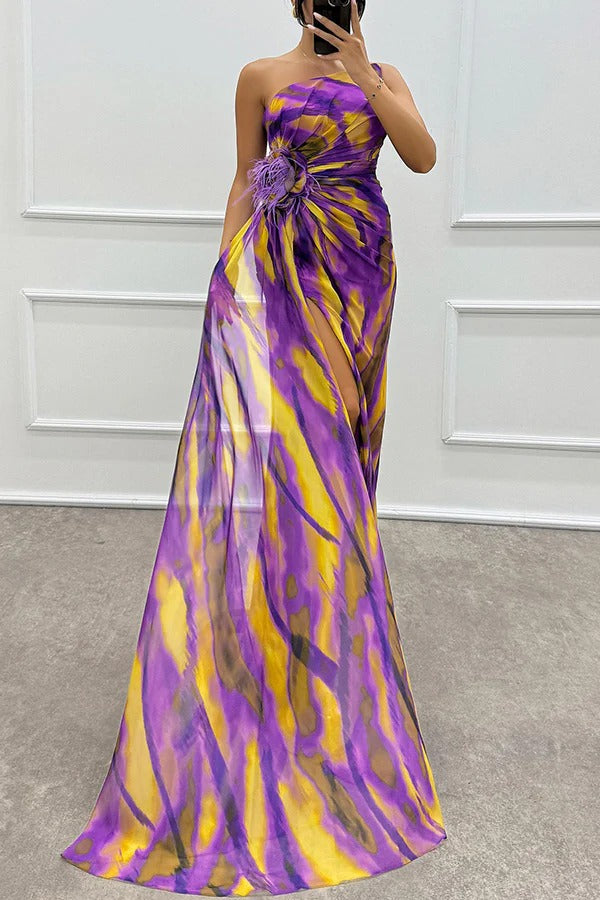 Noemi™ | Robe maxi asymétrique éclatante
