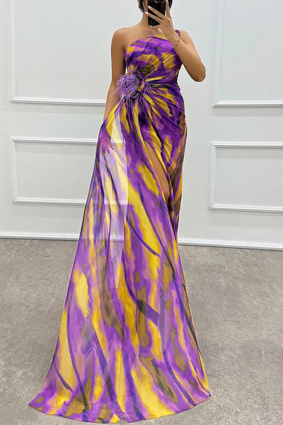 Noemi™ | Robe maxi asymétrique éclatante