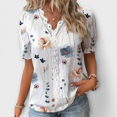 Emily – Blouse V-Cou Élégante