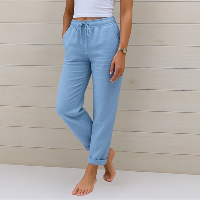 Maja - Pantalons Stretch en Lin Respirant Premium