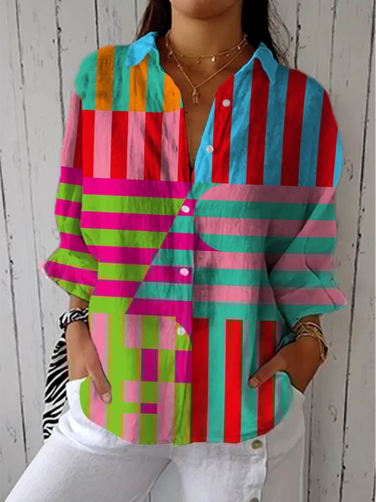 Nanna | Chemise d'Expression Rayée Joyeuse