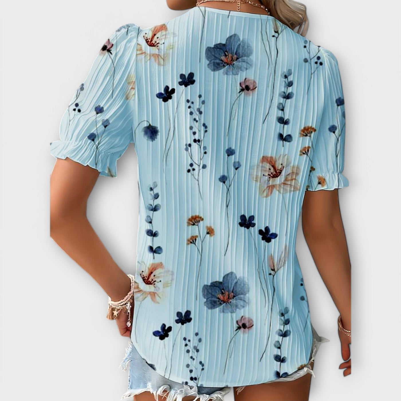 Emily – Blouse V-Cou Élégante