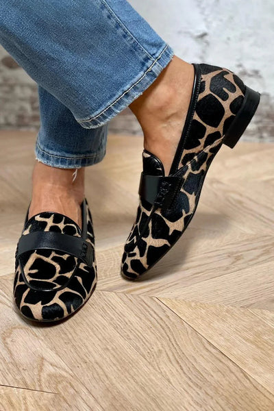 Joosje | Mocassins cosy chic imprimé vache