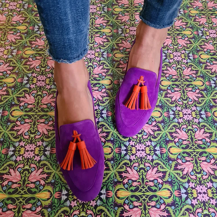Veerle | Mocassins en suède avec pampilles