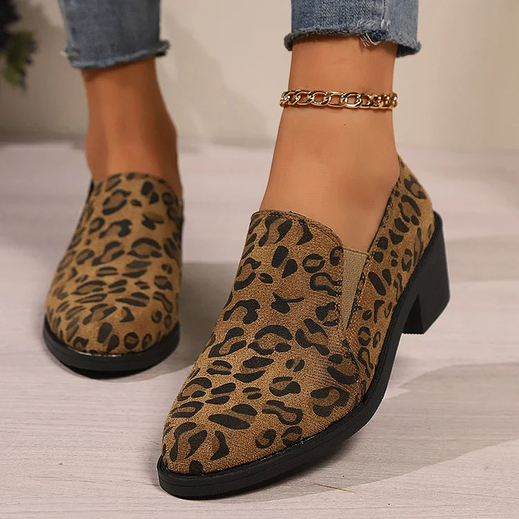 Angélique | Mocassins à bout rond et talon large