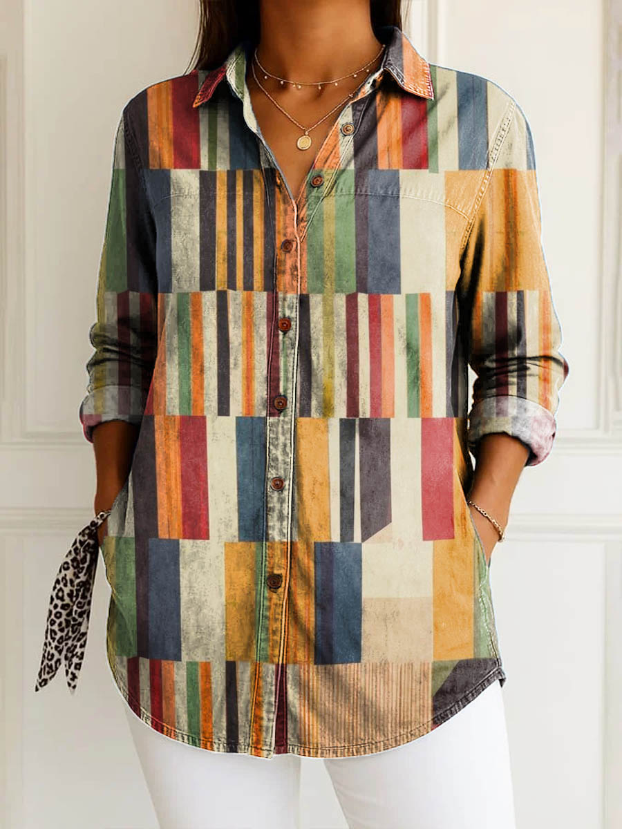 Freja | Chemise à Lignes Rétro
