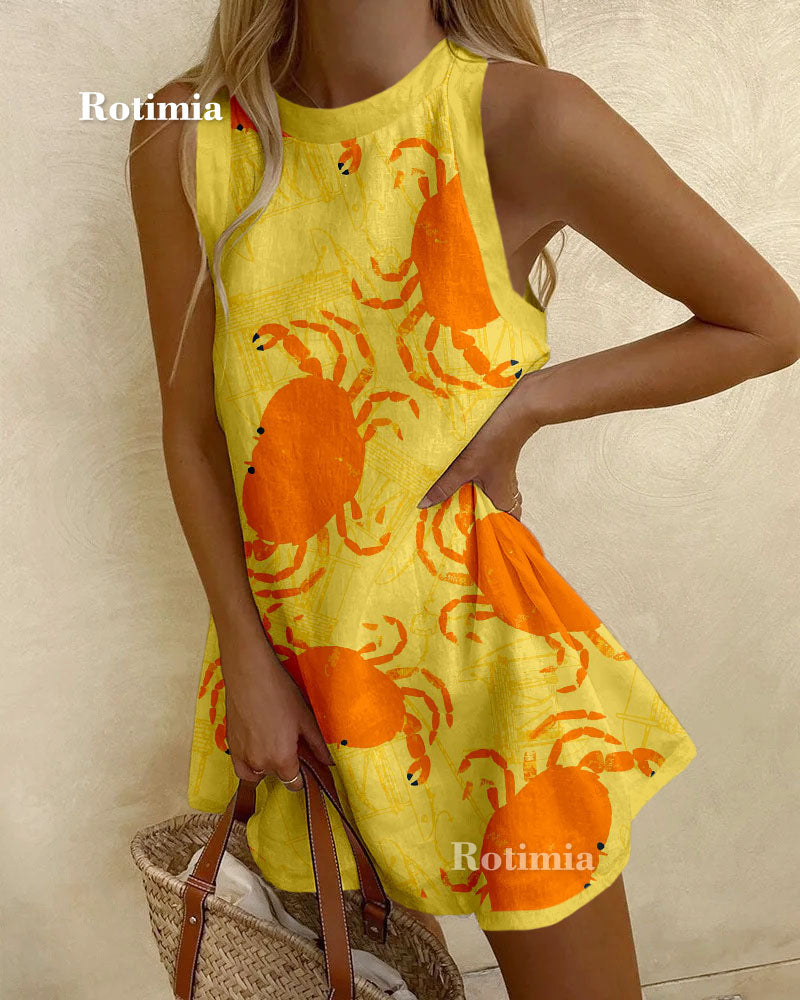 Mini-robe avec imprimé crabes
