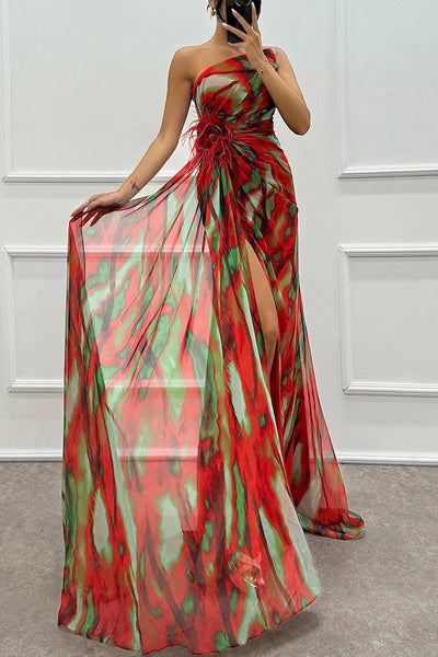 Noemi™ | Robe maxi asymétrique éclatante