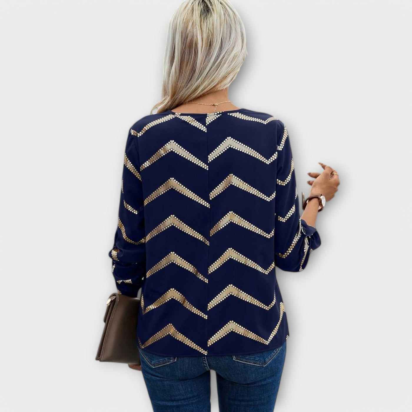 Emma – Blouse Chic Intemporelle avec Zip Demi