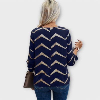 Emma – Blouse Chic Intemporelle avec Zip Demi