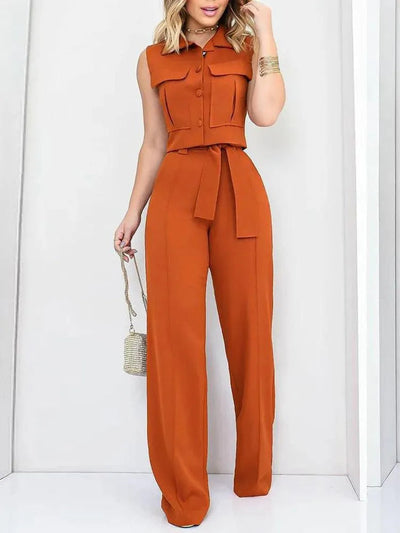 Chloé | Combinaison sans manches à col chemise