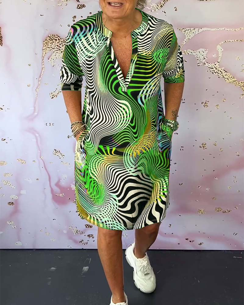 Ria - Élégante Robe V-Coloreé