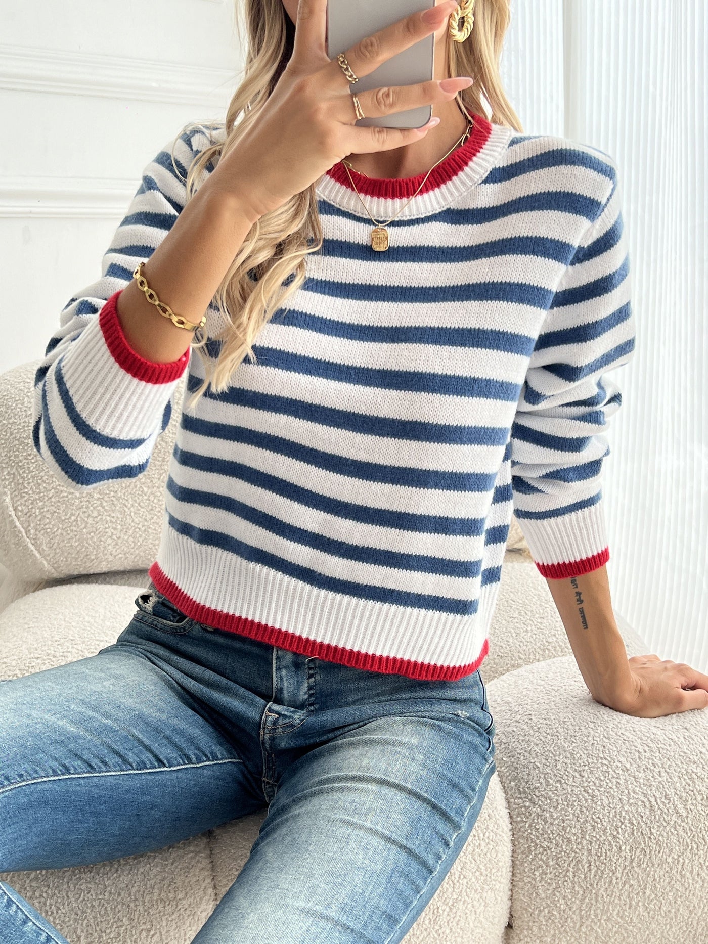 Mary | Pull Col Roulé Rayé