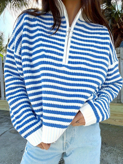 Celia | Pull Zippé Rayé