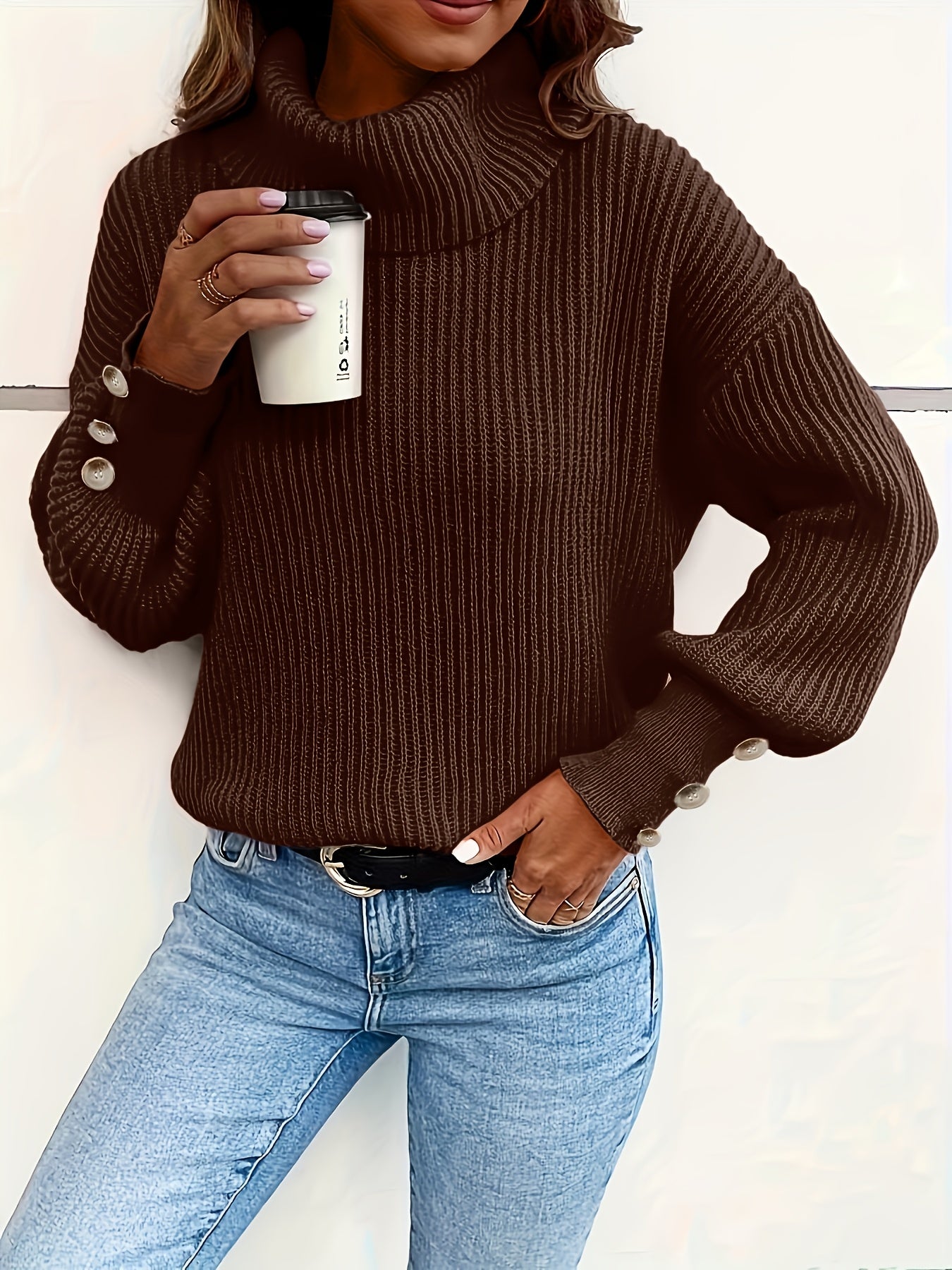 Juliette – Pull col roulé d'automne élégant