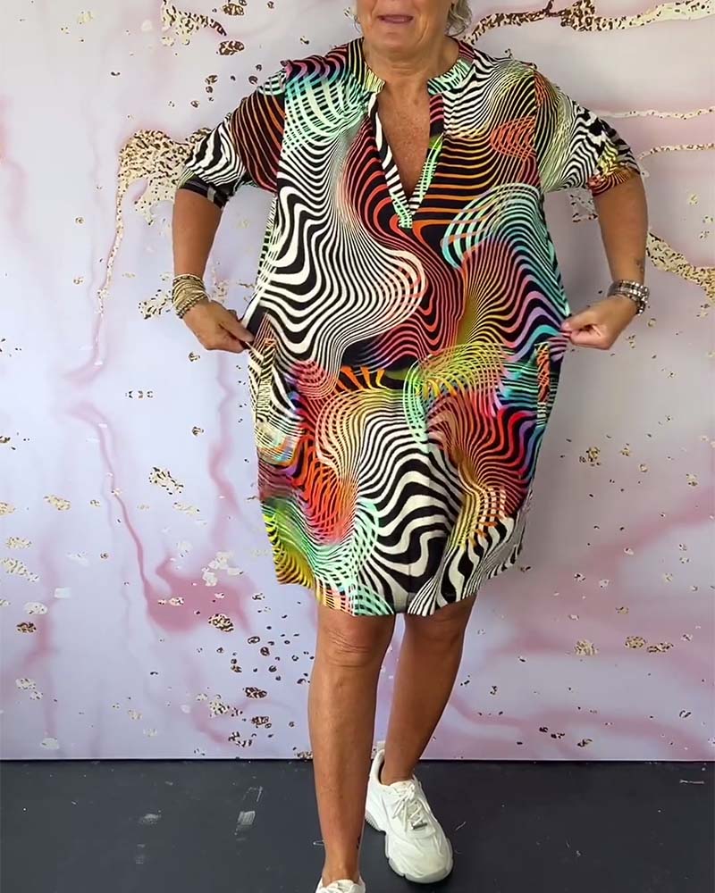 Ria - Élégante Robe V-Coloreé