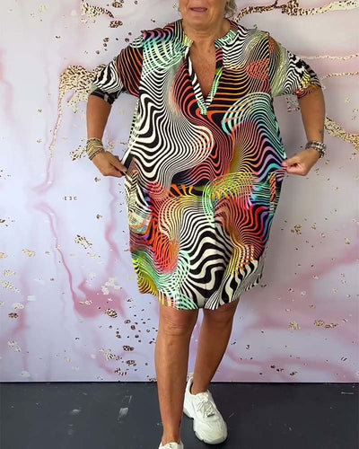 Ria - Élégante Robe V-Coloreé