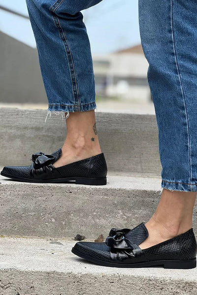 Carine | Mocassins élégants imprimé effet peau de serpent