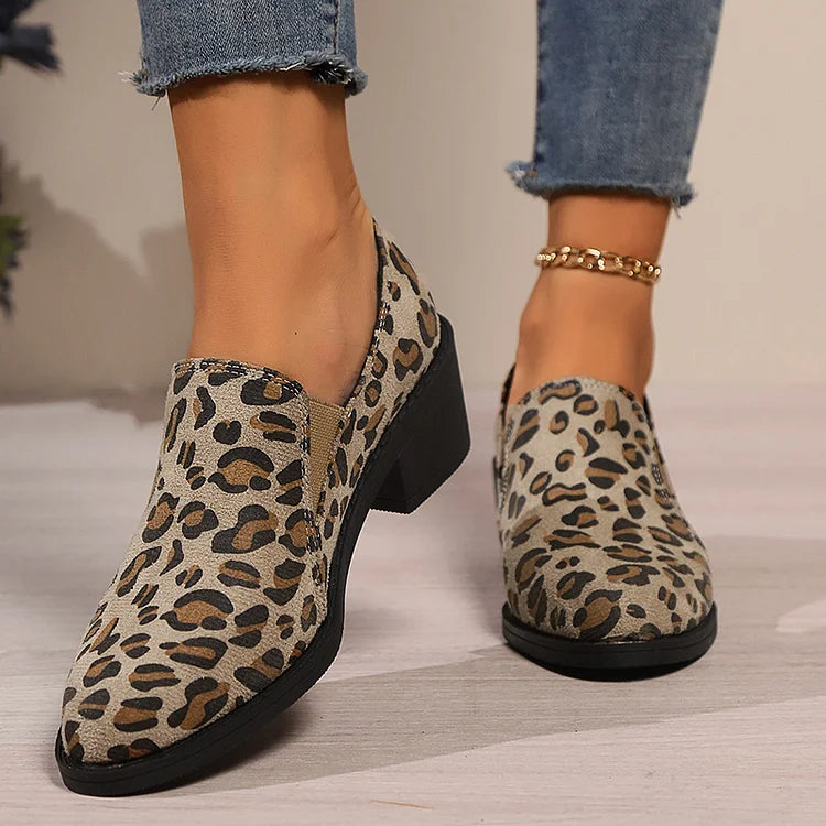 Angélique | Mocassins à bout rond et talon large