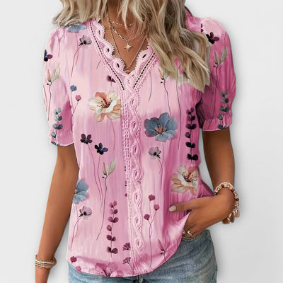 Emily – Blouse V-Cou Élégante