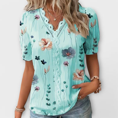 Emily – Blouse V-Cou Élégante