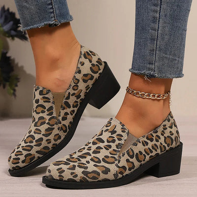 Angélique | Mocassins à bout rond et talon large