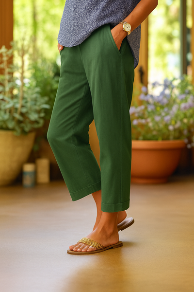Brigida - Pantalons D'été en Lin et Coton