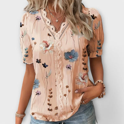 Emily – Blouse V-Cou Élégante