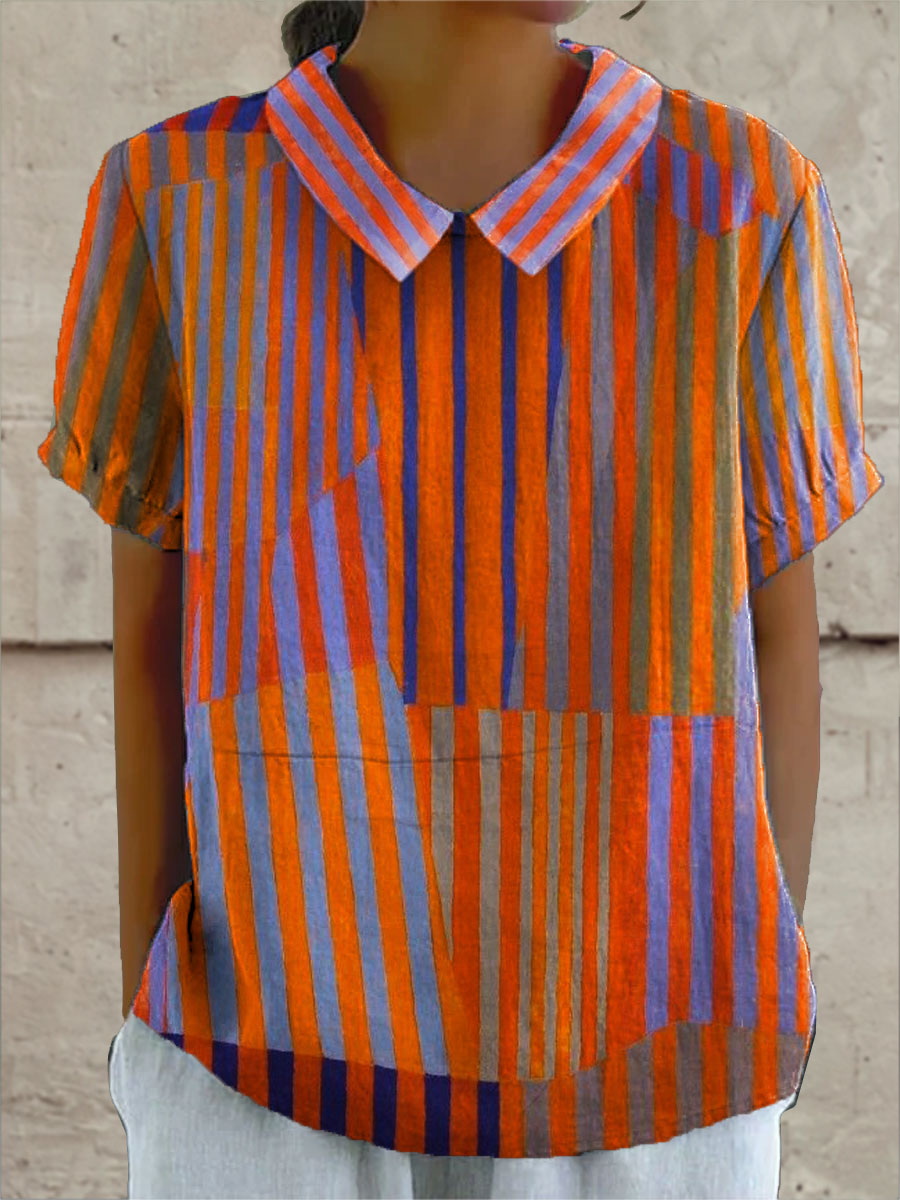 Nina | Chemise à Rayures Géométriques