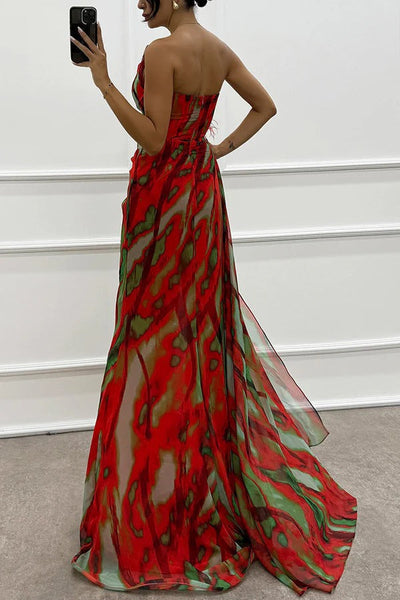 Noemi™ | Robe maxi asymétrique éclatante