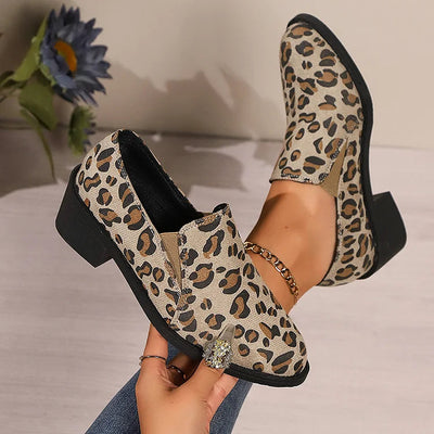 Angélique | Mocassins à bout rond et talon large
