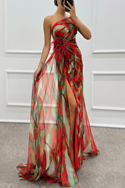 Noemi™ | Robe maxi asymétrique éclatante