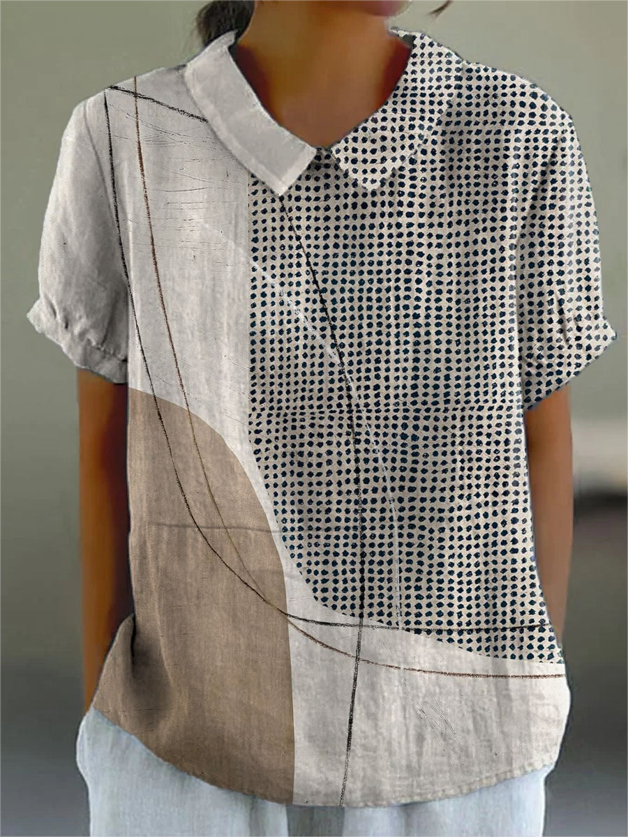 Lana | Chemise à motifs abstraits de points et de lignes