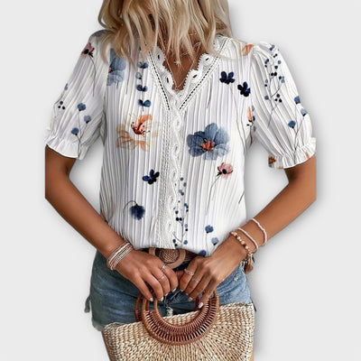 Emily – Blouse V-Cou Élégante