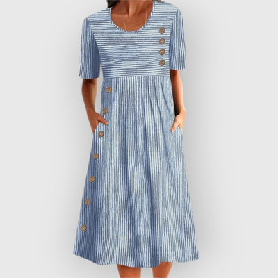 Mirone - Robe midi à rayures en coton