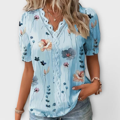 Emily – Blouse V-Cou Élégante