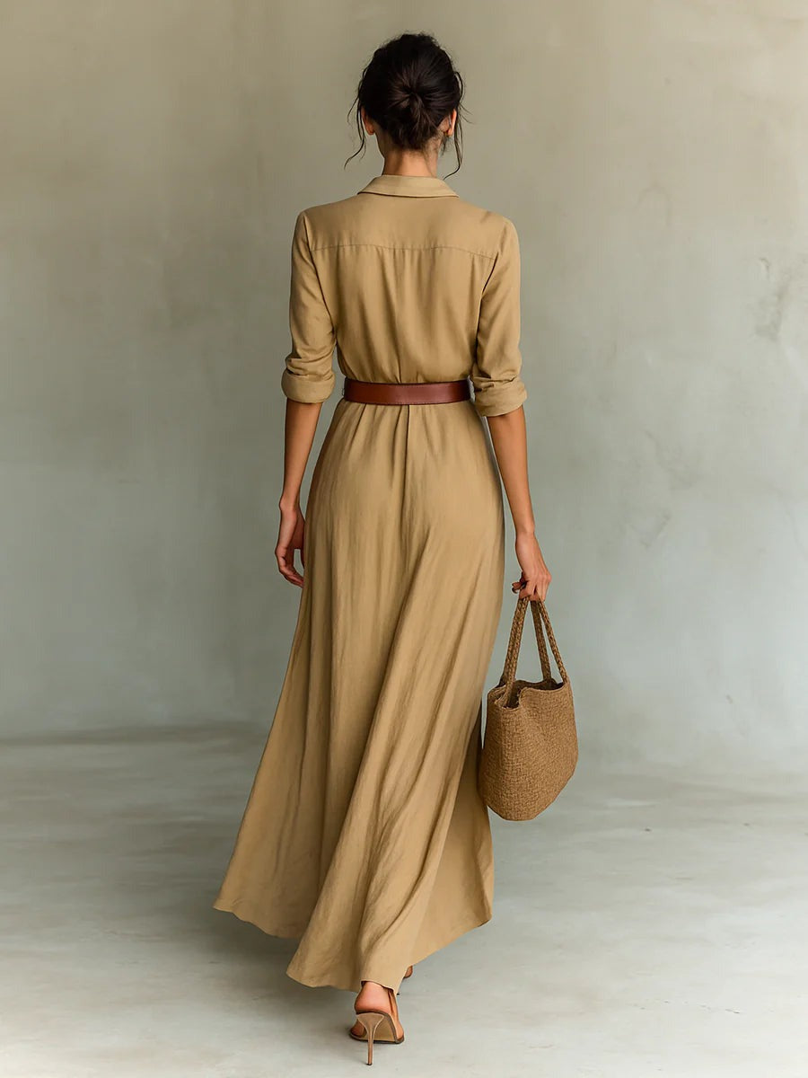 Camille™ | Long Belted Dress