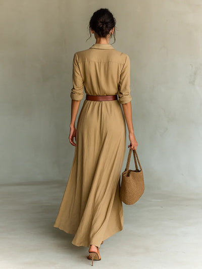 Camille™ | Long Belted Dress
