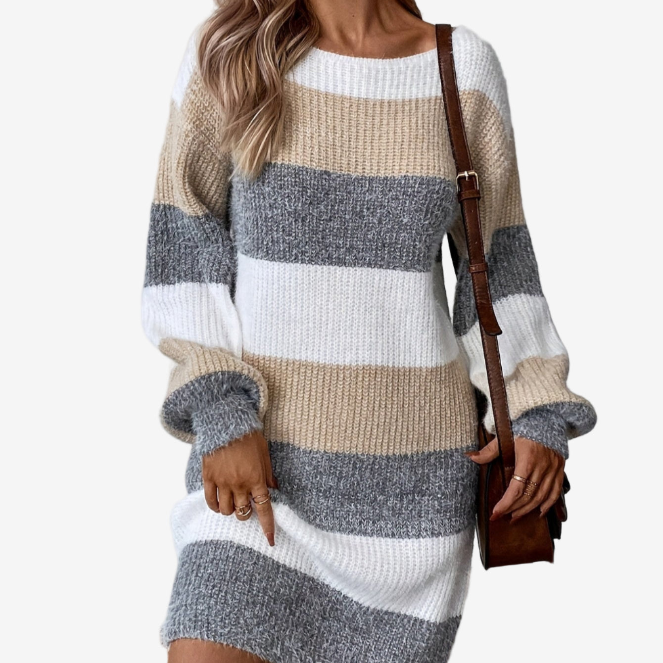Elestte™ Striped Pull-Over Robe