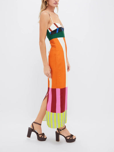 Elsa - Robe longue multicolore