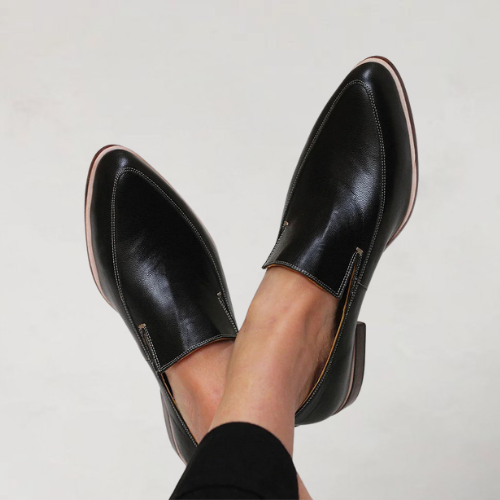 Annelies | Mocassins noirs à bout pointu