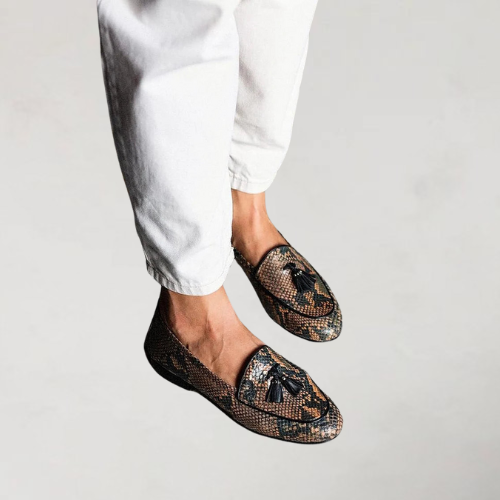 Ingrid | Mocassins élégants imprimé serpent