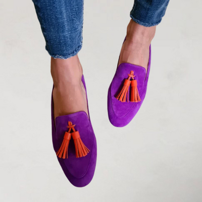 Veerle | Mocassins en suède avec pampilles