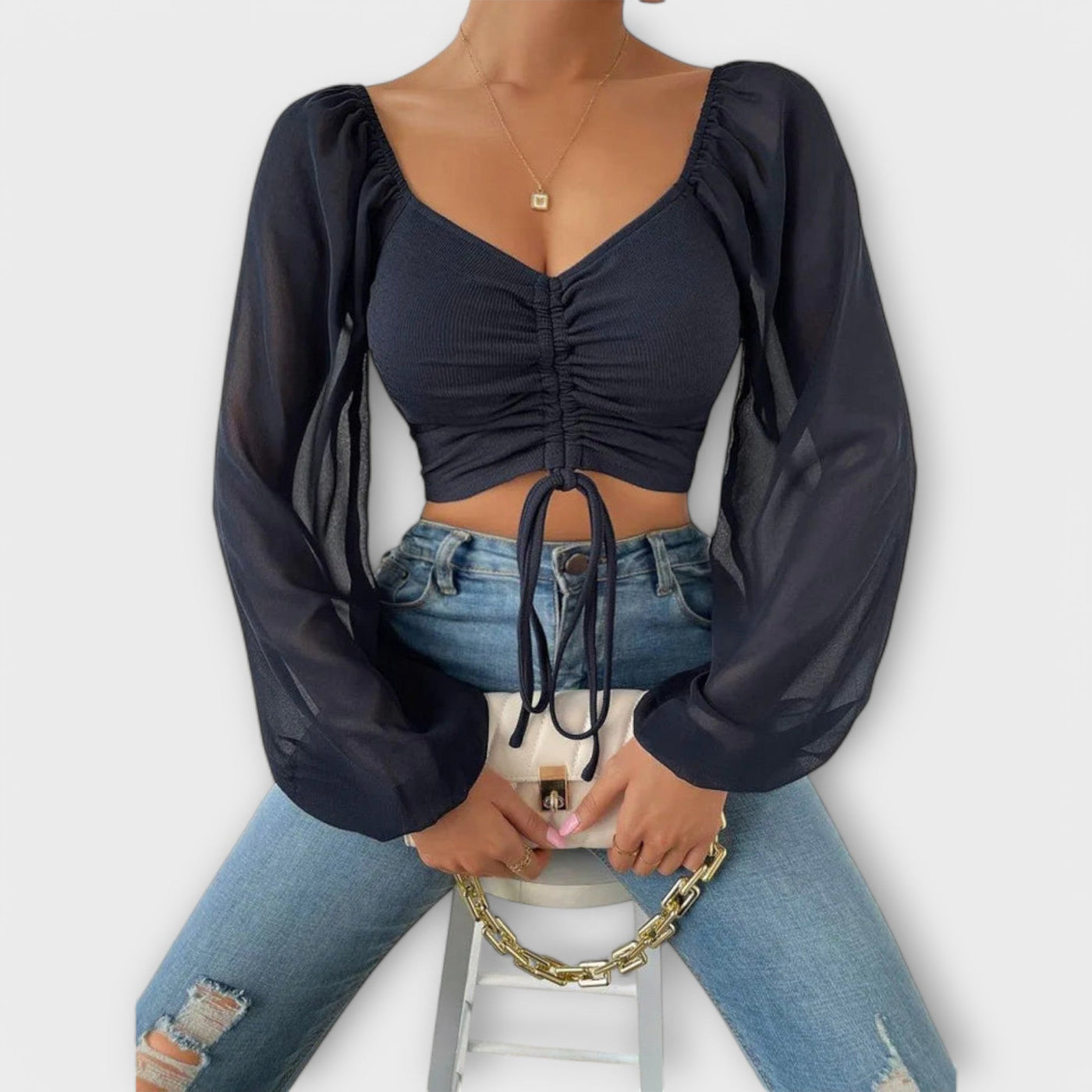 Jacqueline – Blouse de Soirée Polyvalente