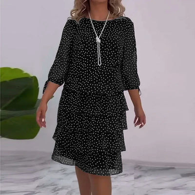 Ella - Robe Midi à Pois Élégante